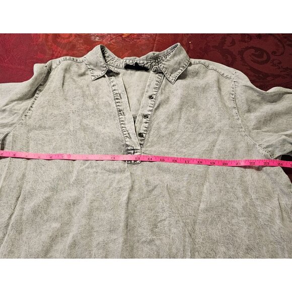 Jane & Delancey Vintage-Style Light Gray Washed Denim-Look Tunic Sz 1X Lagenlook - Picture 6 of 9